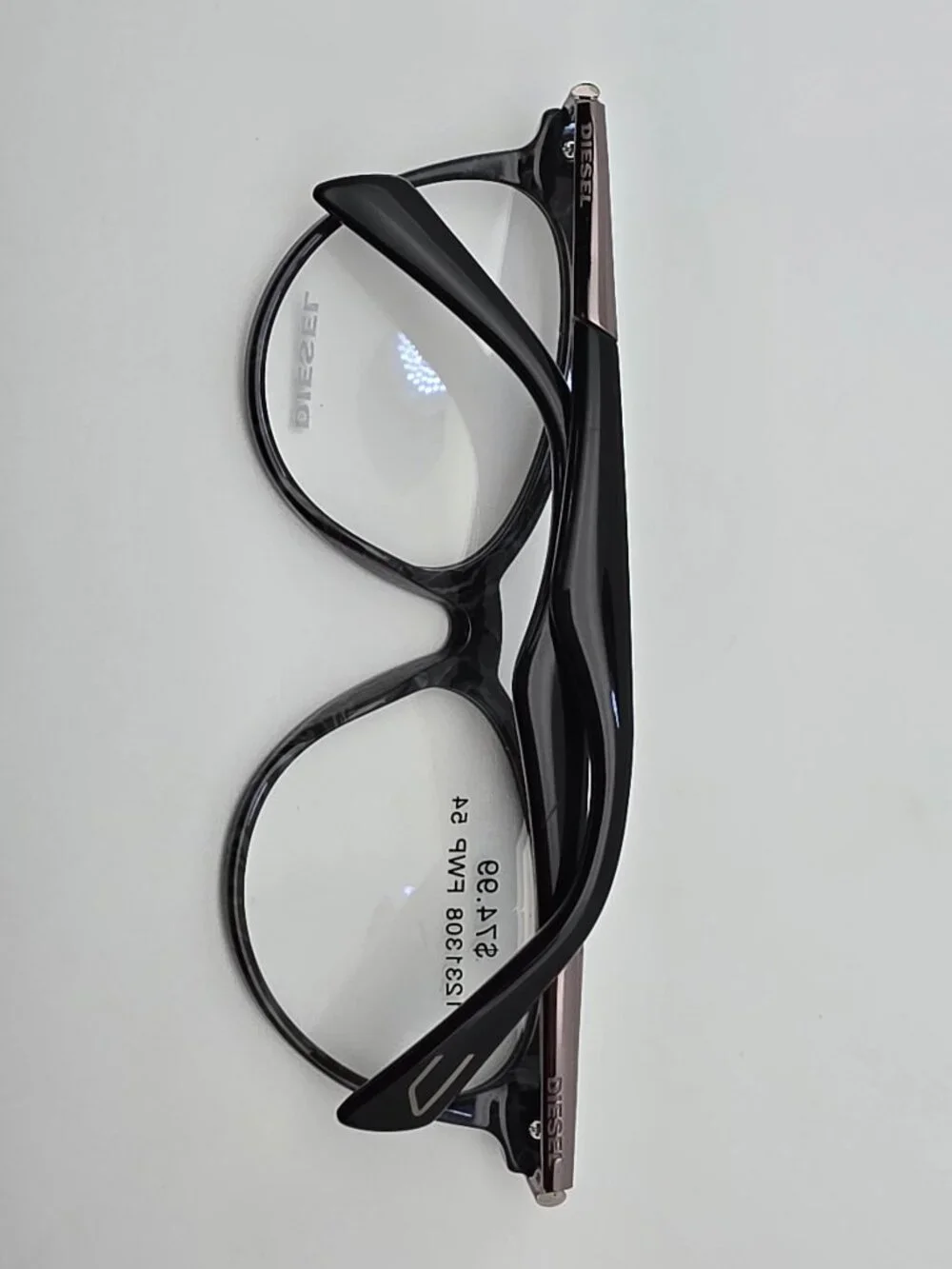 Diesel DL5193-3 005 Black Marble Cat Eye Eyeglasses Frame 54-15-140